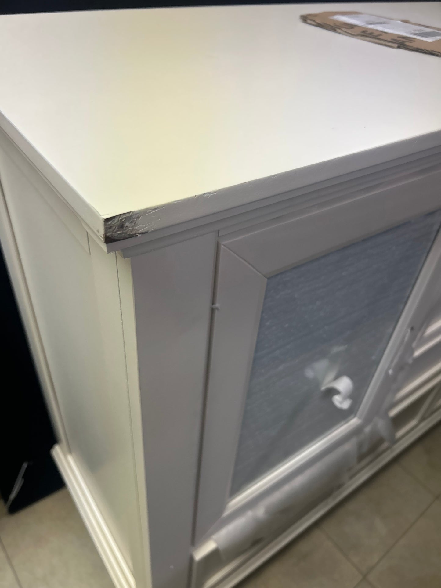 White Fraser 11 Drawer Glass Front Combo Dresser FFE-1202