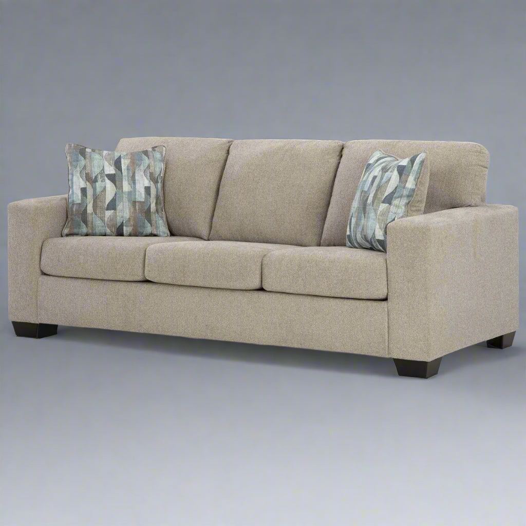 Ashley Furniture Gavin Parchment Beige w 2 Pillows 3 Seater Sofa Couch  FFE-800