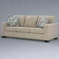 Ashley Furniture Gavin Parchment Beige w 2 Pillows 3 Seater Sofa Couch  FFE-800