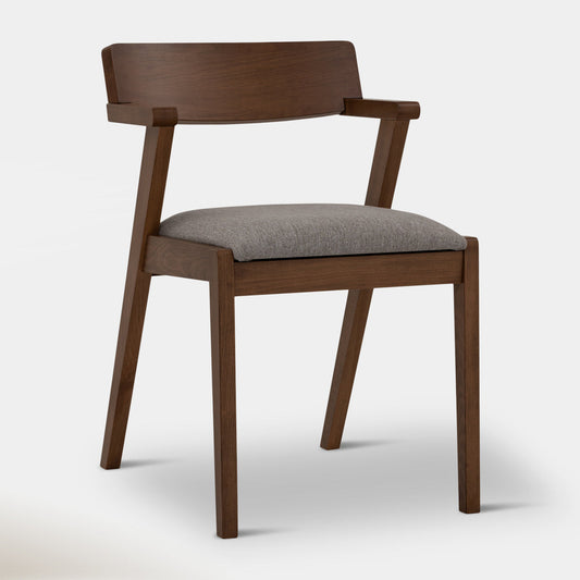 Pair (2) Set of 2 Zola Dining Chairs - Light Grey & Walnut (2 Pr Avail) FFE-1442