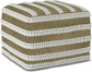 Liam Boho Square Outdoor/ Indoor Pouf Natural/White Recycled Polyester FFW258-641