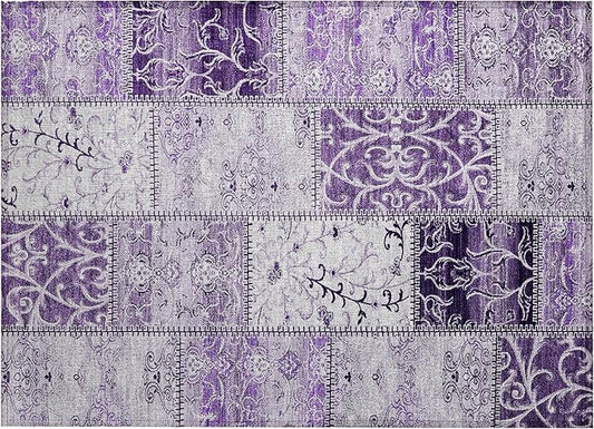 Addison Chenille Purple ACN566 Indoor Outdoor Door Mat Rug FFE258-539