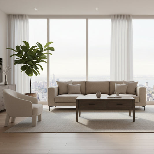 Lev Solid Wood 48" Lift Top Coffee Table in Smoky Brown FFW-992