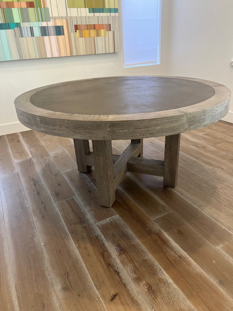 Restoration Hardware Ridgeline Concrete/Oak 60” Round Dining Table CH271-2