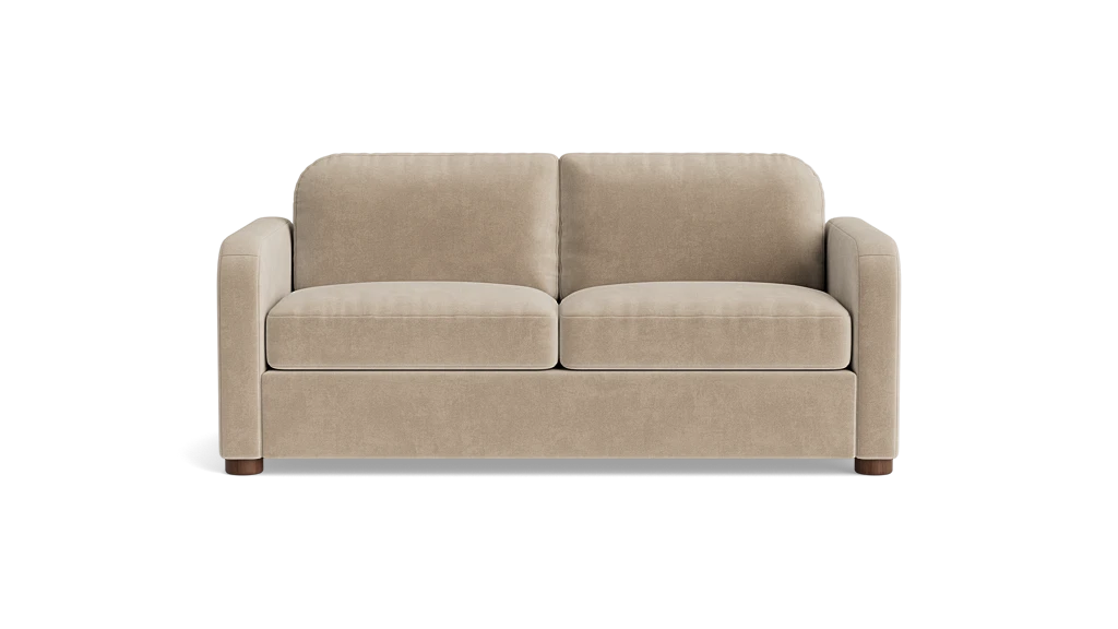BenchMade Modern Archie 75' Becket Latte Velvet Sofa Couch FFE-1560