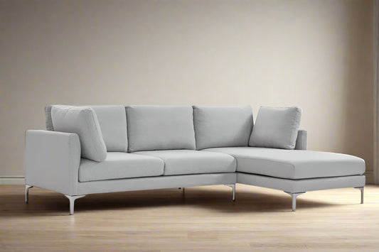 Castelry Adams Dove Grey Chaise Sectional Sofa Couch Left Facing Seat FFE258-429