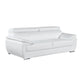 Orren Ellis Aieshia Genuine White Leather Sofa FFE-1197