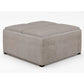 Avalon Square Storage Ottoman in Distressed Grey Taupe Vegan Leather FFW258-694