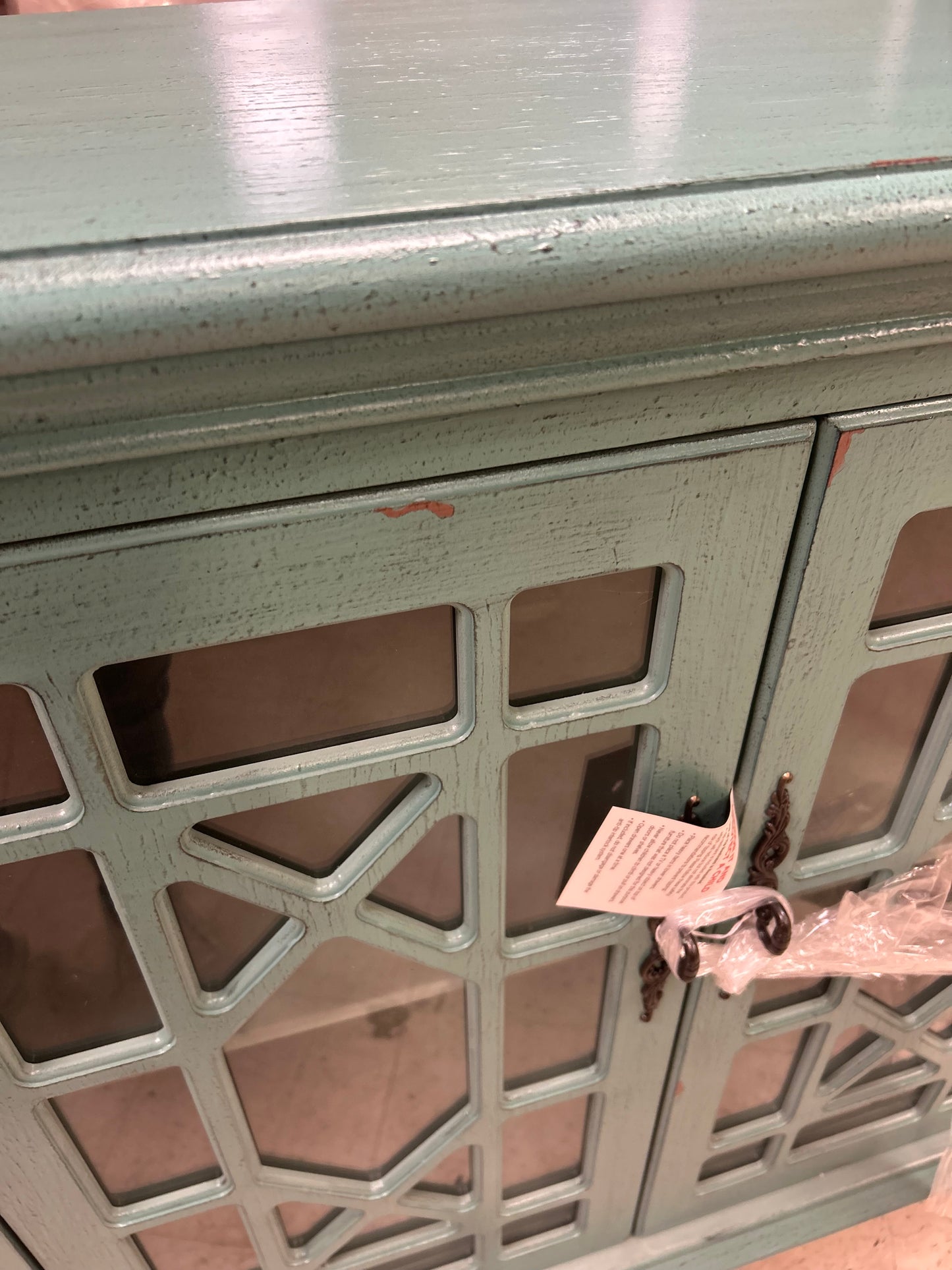 Mistana Bayberry Blue Teal Ira Wood Four Door Credenza Buffet Sideboard FFE-1171