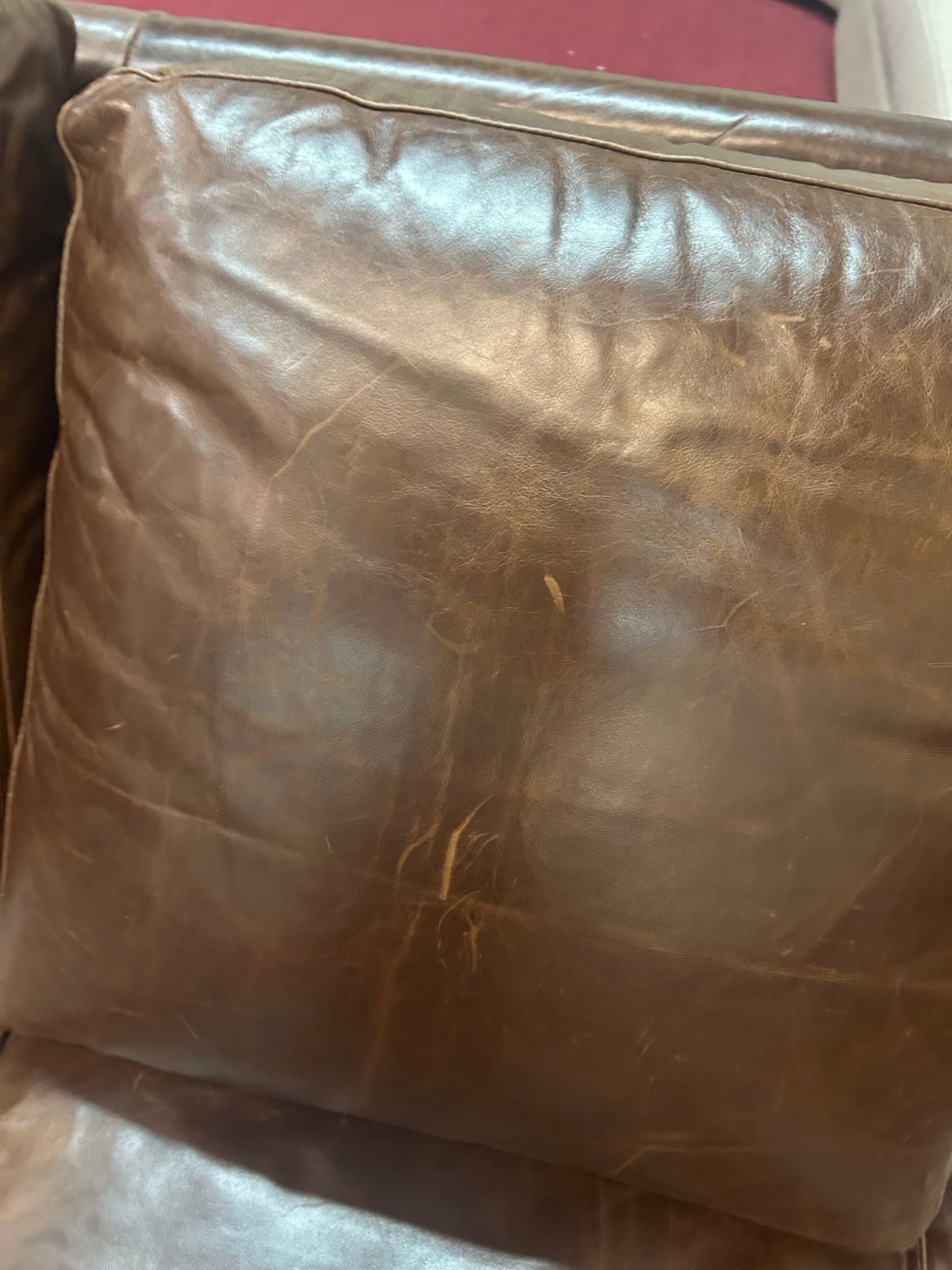 BenchMade Modern Brown Leather Couch Potato Extra Deep Sectional Sofa FFE-1112