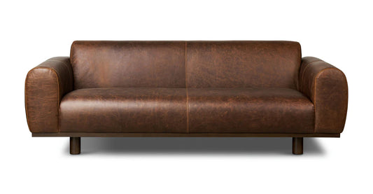 Poly & Bark Brescia Sofa - Chocolate Brown Italian Leather Couch FFE-1302