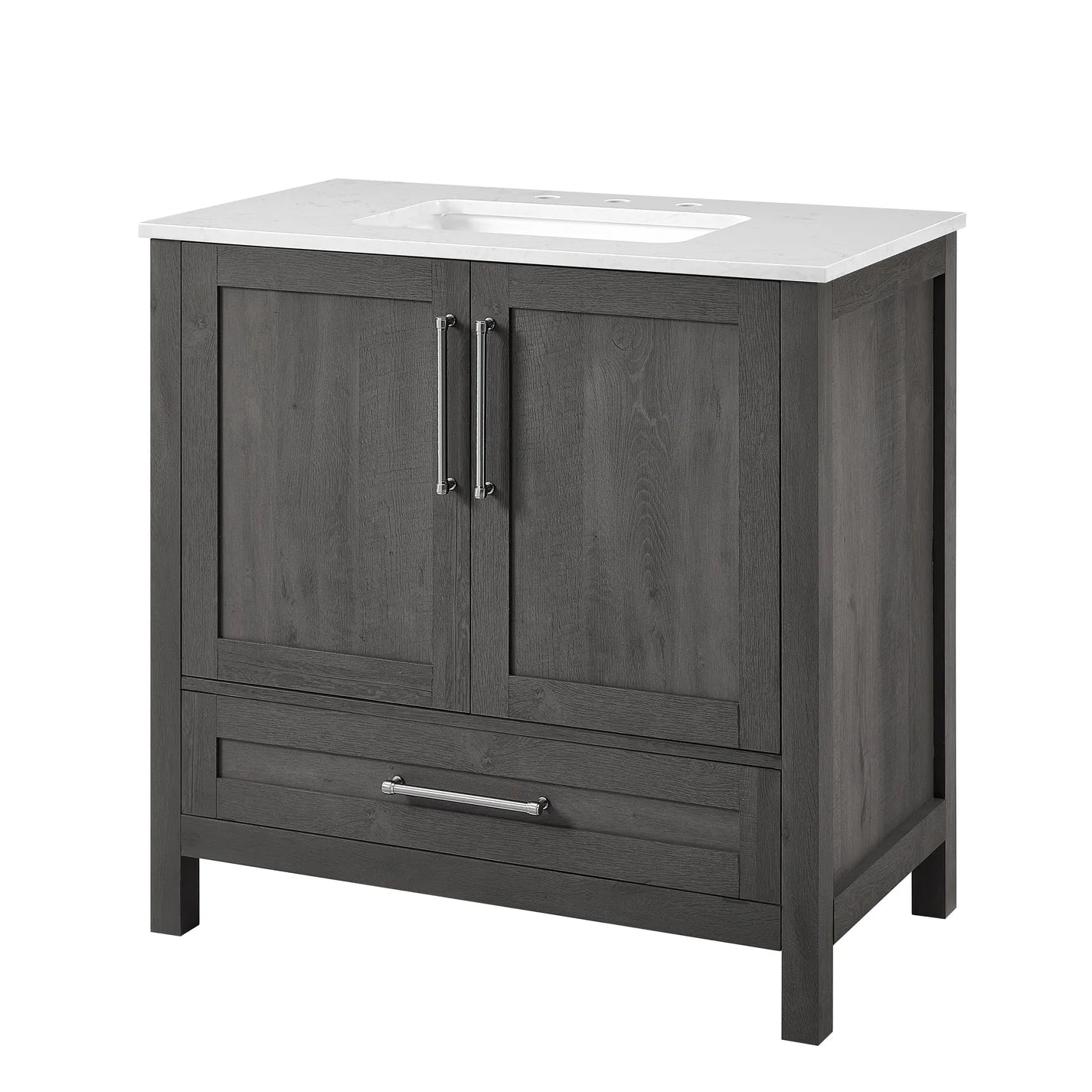 Bridgeport Home Daisy 36" Single-Sink Grey Bathroom Vanity Set FFE-1242