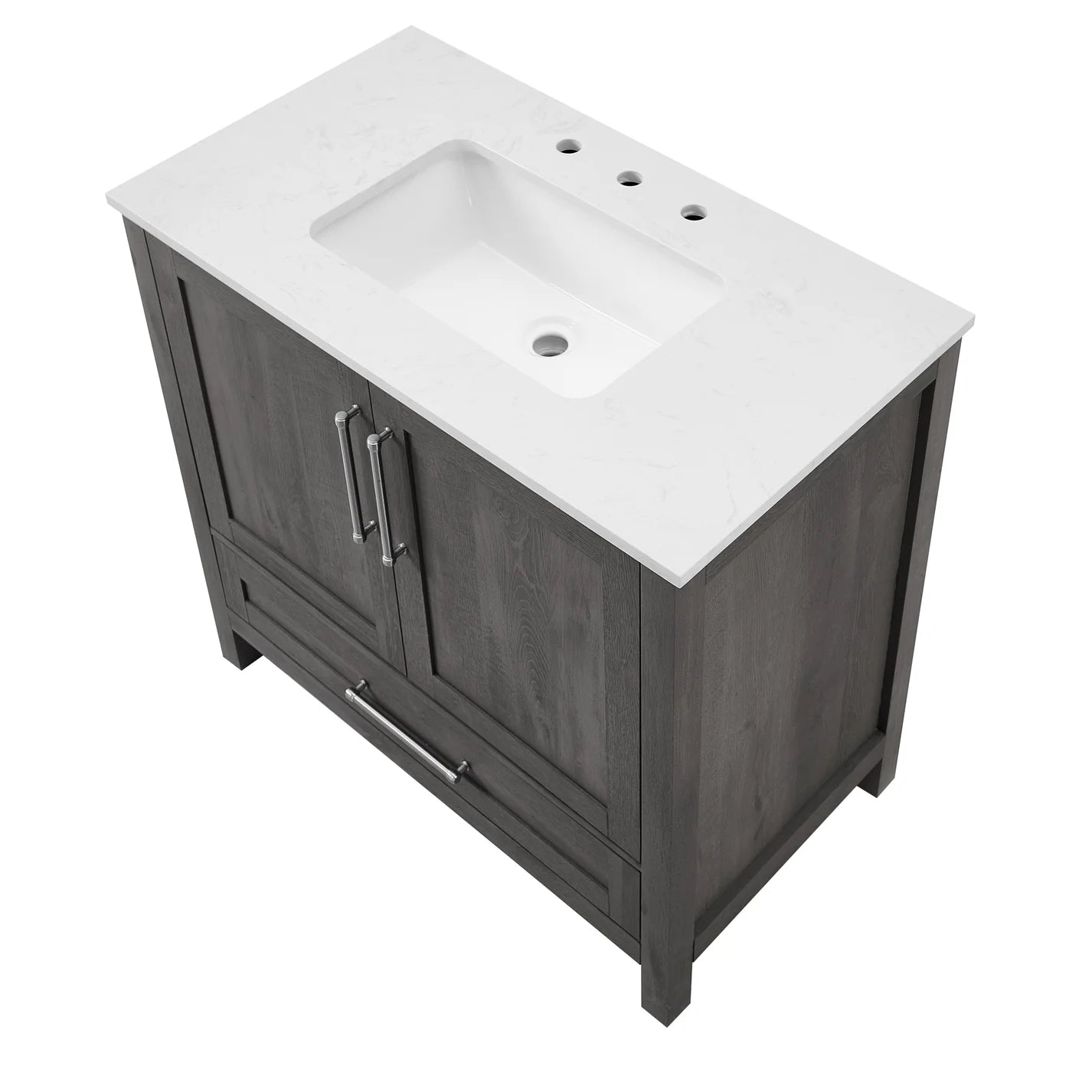 Bridgeport Home Daisy 36" Single-Sink Grey Bathroom Vanity Set FFE-1242