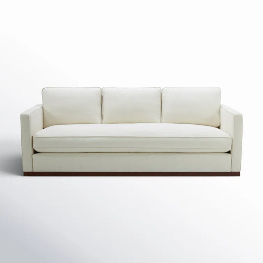Kuka Home Bobbi 87" Beige Linen Upholstered 3 Seater Sofa Couch FFE-802