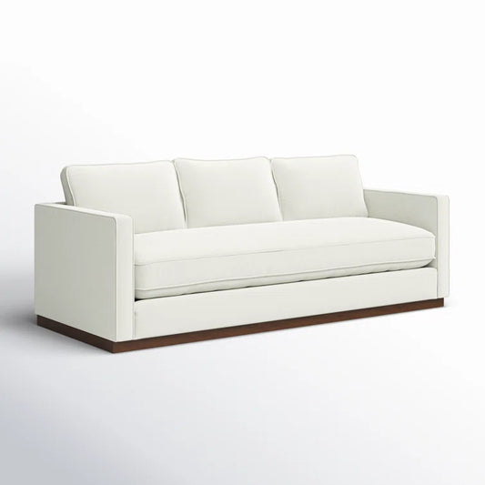 Kuka Home Bobbi 87" Beige Linen Upholstered 3 Seater Sofa Couch FFE-802