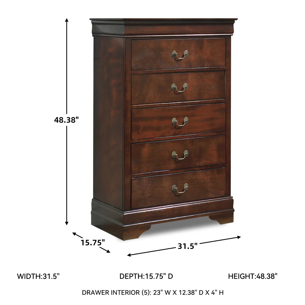 Alcott Hill Brandenn 5 Drawer Standard Dresser/Chest FFE-739
