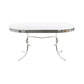 Retro Oval Dining Table Glossy White and Chrome FFE258-40