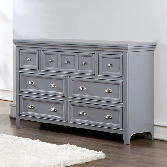 Wade Logan Bruun 56" 7 Drawer Grey Dresser Chest FFE-1264