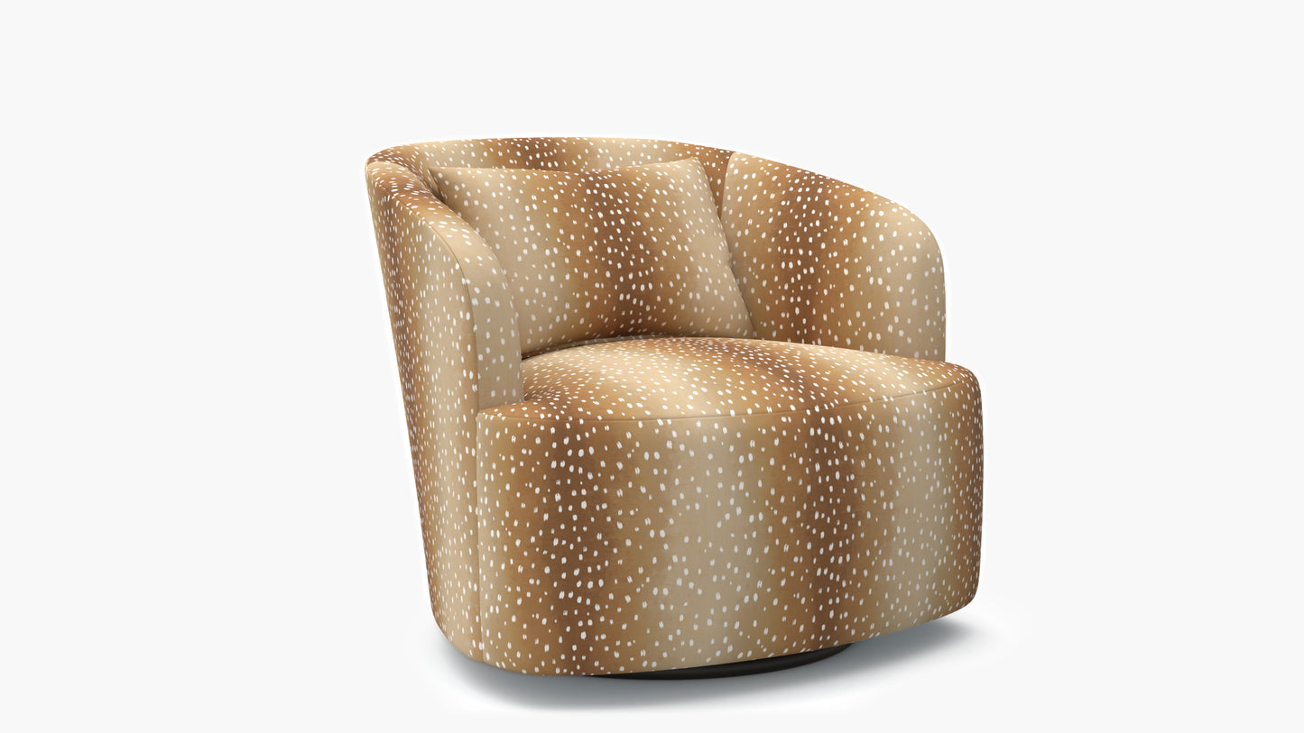 Pair (2) Havenly Deco Swivel Chairs in Faline Animal Print FFE-1582