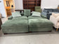 Wade Logan Green Shira 4 Pc Corduroy Sofa Couch w 2 Ottomans FFE-779
