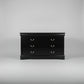 6 Drawer Black Dresser Gold Hardware FFE-1424