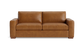 BenchMade Modern 80" Skinny Fat Caramel Brown Leather Sofa Couch FFE-1390