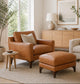 Poly and Bark Sorrento Chair + Ottoman - Cognac Tan FFW-1412