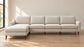 Burrow Nomad King Sofa Leather Couch & Ottoman Cloud Fabric Slope Arm FFE-1585