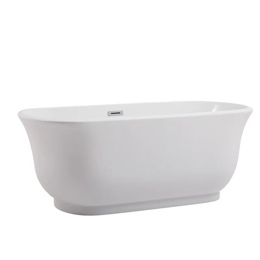 Wrought Studio Chaylynn 59" x 28" Freestanding Acrylic Soaking Bathtub FFE-738