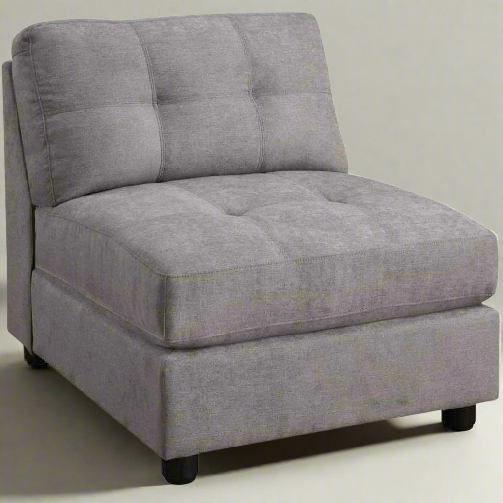 Claude Grey Armless Tufted Back Side Accent Chair FFE258-64