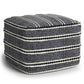 Corrie Boho Woven Pouf in Navy and White Recycled PET Polyester FFW-855
