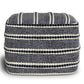 Corrie Boho Woven Pouf in Navy and White Recycled PET Polyester FFW-855