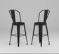 Fletcher Industrial Metal 24 inch Metal Counter Height Stool (Set of 2) in Black FFW-898