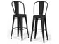 Fletcher Industrial Metal 24 inch Metal Counter Height Stool (Set of 2) in Black FFW-898