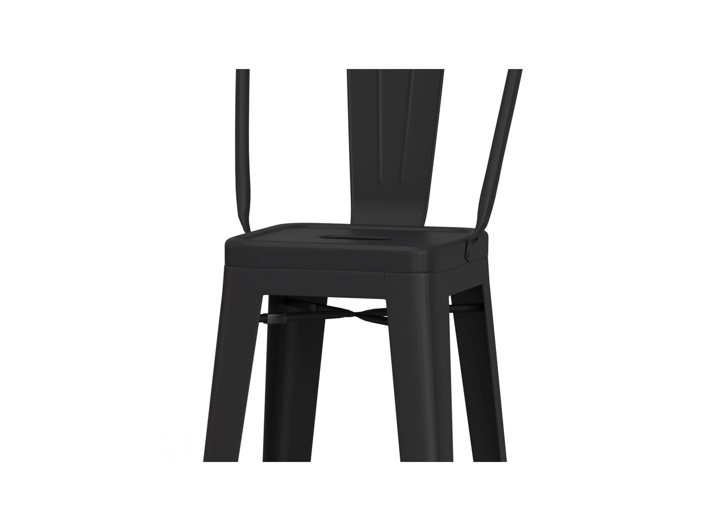 Fletcher Industrial Metal 24 inch Metal Counter Height Stool (Set of 2) in Black FFW-898