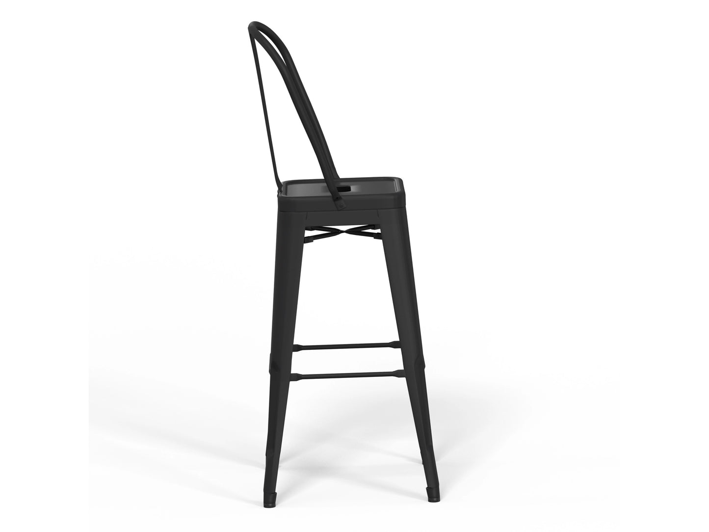 Fletcher Industrial Metal 24 inch Metal Counter Height Stool (Set of 2) in Black FFW-898