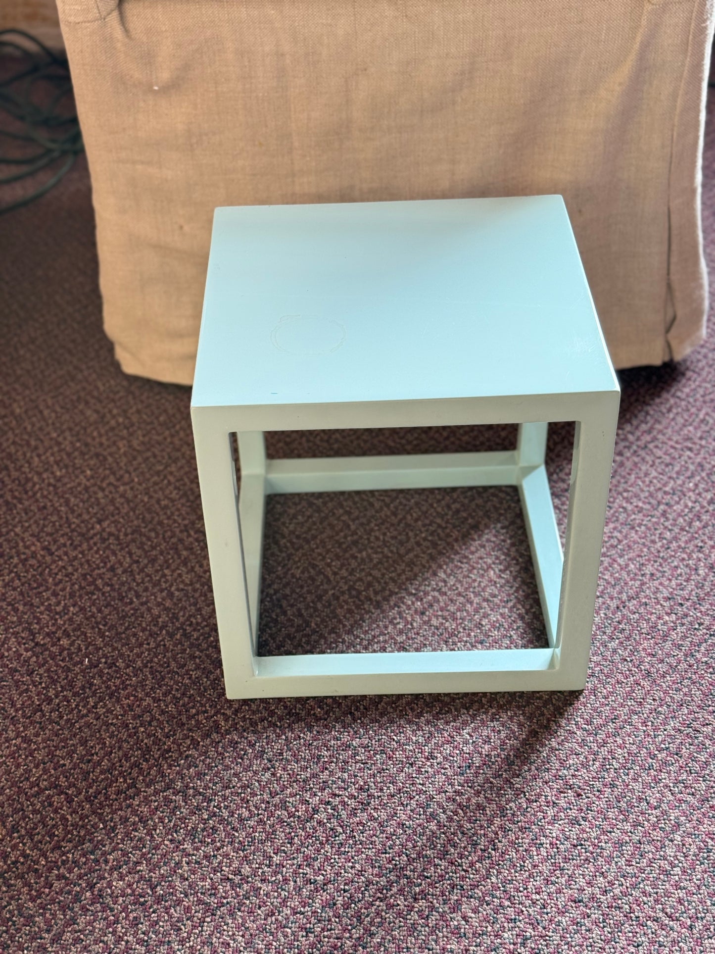 Small Square Table with Light Blue Metal Frame HR9