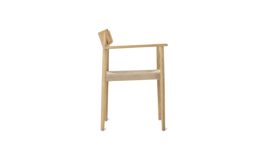 Pair of Sundays Dinner Arm Chair White Oak/Papercord Seat FFW258-442