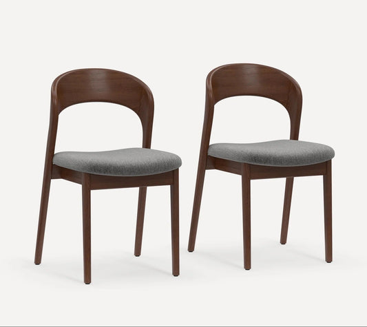 Burrow Sonnet Dining Chairs (Set of 4) - Stone Grey/Walnut FFW-1289