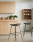Pair Dafney Distressed Charcoal Grey Vegan Leather Counter Stools FFW258-713
