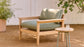 Pair (2) Burrow Dunes Teak Rosemary Green All Weather Lounge Chair FFE-1569