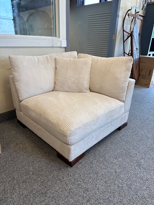 Corduroy Beige Corner Sofa Chair Couch FFE-1425