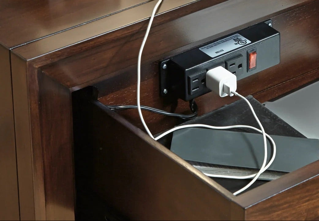 Modus Element Charging Station Nightstand in Chocolate Brown 20 FFE-1482