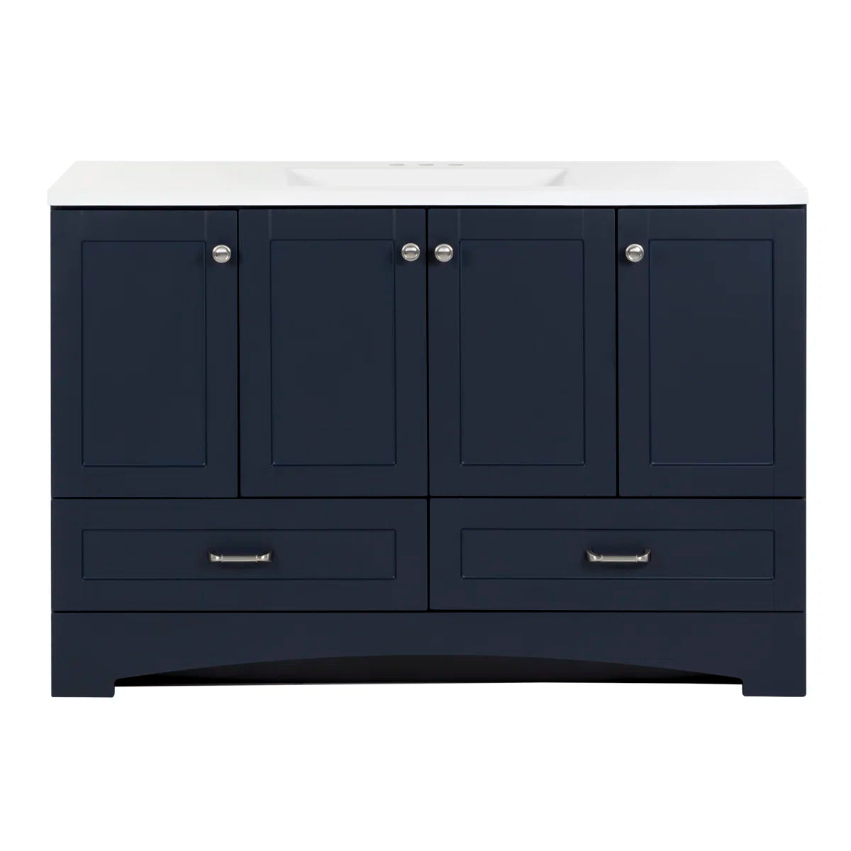 Emlyn 48" Single Bathroom Vanity w 3 Cabinets2 Drawers Cultured Marble Vanity Top FFE-1258