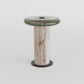AH Glass Top Wood Column Base Buckley Accent Table FFW-1337