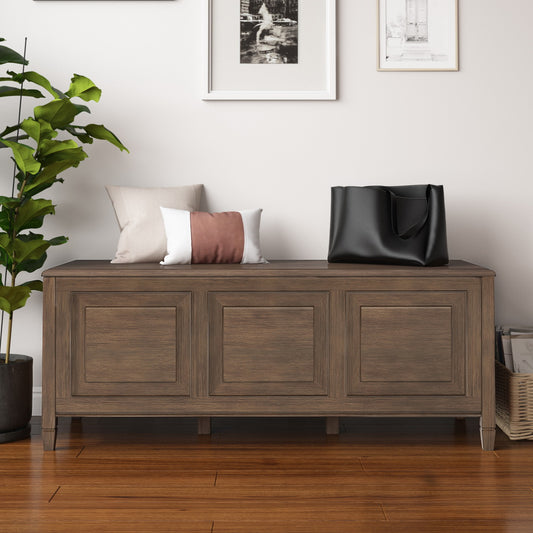 Connaught Wood 51" Storage Bench Trunk in Natural Aged BrownFFW258-650
