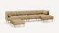 Burrow Range 5-Piece Sectional Lounger Sofa Couch Velvet Walnut FFE-1001