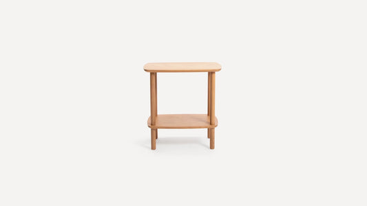 Burrow Mid Century Modern Style Serif Oak Finish Side Table FFE-1246