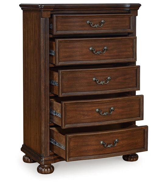 Alcott Hill Cherry Flosie Chest Of 5 Drawers Dresser FFE-1175