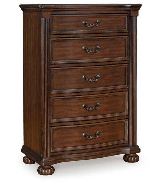 Alcott Hill Cherry Flosie Chest Of 5 Drawers Dresser FFE-1175
